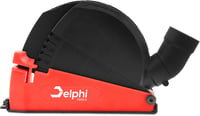 DELPHI Porelszívó Burkolat Sarokcsiszolóhoz 115/125 mm - Állítható Vágásmélység, Fém Konstrukció, Adapter Készlettel 8