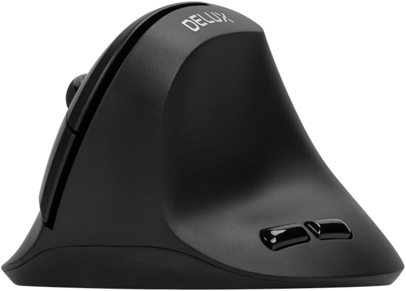 DELUX Ergonomikus Vertikális Vezeték Nélküli Egér Kicsi Kézhez, 6 Gomb, 2400 DPI