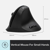 DELUX Ergonomikus Vertikális Vezeték Nélküli Egér Kicsi Kézhez, 6 Gomb, 2400 DPI 9