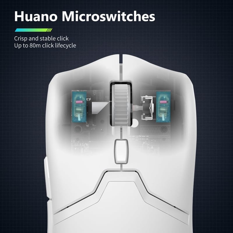 DELUX M800PRO Wireless Gaming Egér 26000DPI PAW3395 Szenzor Fehér