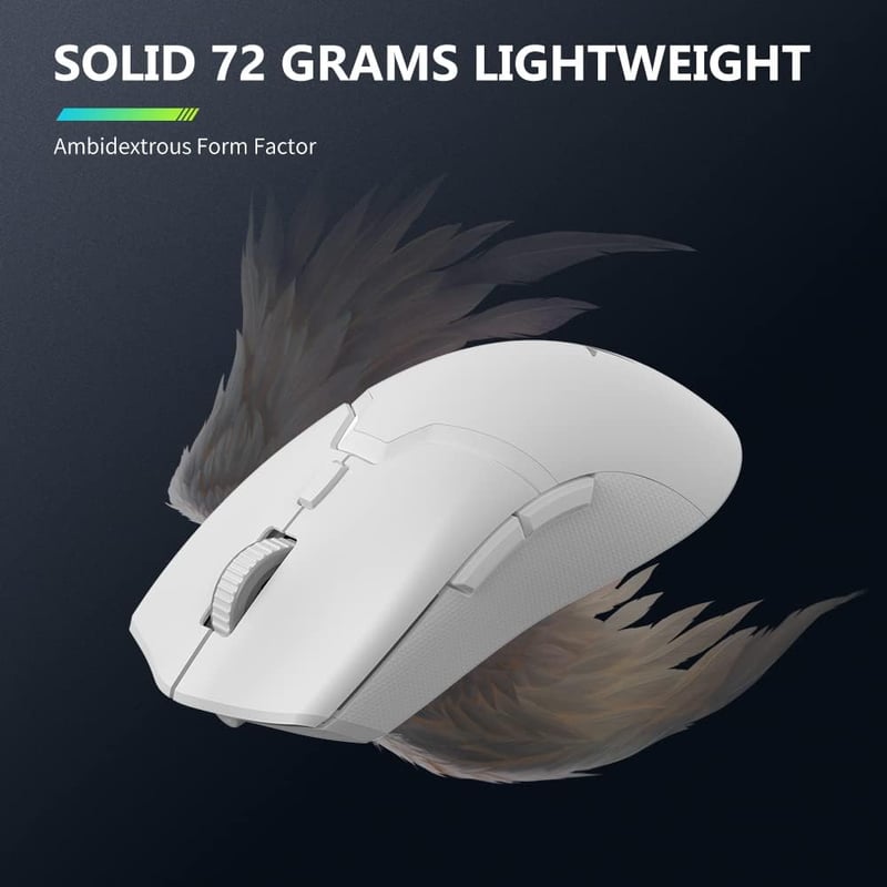 DELUX M800PRO Wireless Gaming Egér 26000DPI PAW3395 Szenzor Fehér