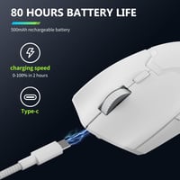 DELUX M800PRO Wireless Gaming Egér 26000DPI PAW3395 Szenzor Fehér 6