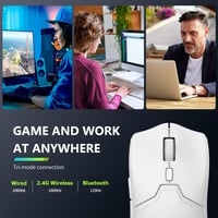 DELUX M800PRO Wireless Gaming Egér 26000DPI PAW3395 Szenzor Fehér 5