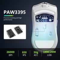 DELUX M800PRO Wireless Gaming Egér 26000DPI PAW3395 Szenzor Fehér 2