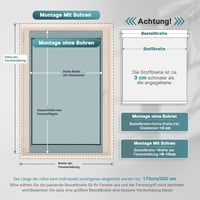 DENFOON Napelemes Elektromos Roletta Távirányítóval Sötétítő Függöny Akkumulátoros 6
