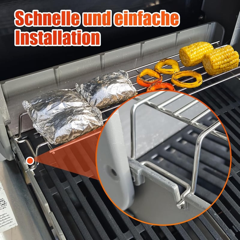Denmay 47 cm rozsdamentes melegítő rács Weber Spirit E210 E220 S210 S220 grillhez