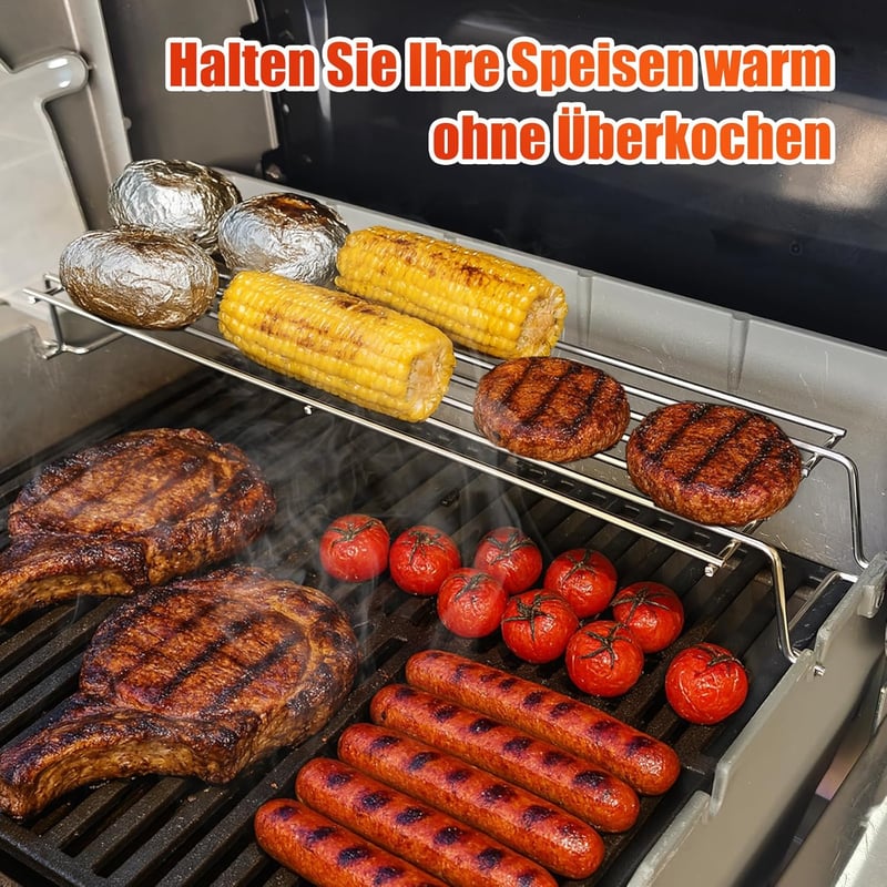 Denmay 47 cm rozsdamentes melegítő rács Weber Spirit E210 E220 S210 S220 grillhez