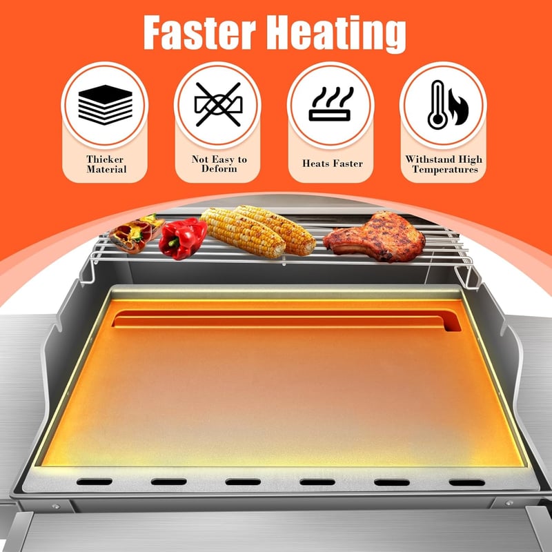 Denmay 58,6 x 44 cm Plancha Grillező Lap Weber Spirit 300 Sorozathoz - Univerzális Vaslemez E310 E320 E330 S310 S320 S330 Modellekhez