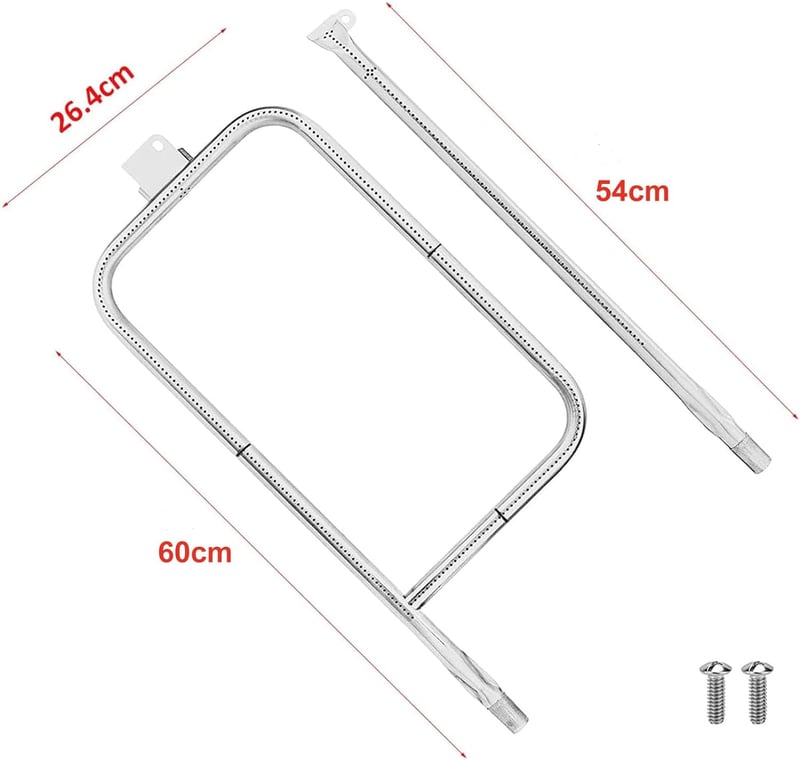 Denmay 65032 Rozsdamentes Acél Égő Weber Gázgrill Q300 Q320 Q3000 Q3200 Modellekhez Csere Alkatrész