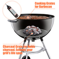 Grilový rošt Denmay 7432 a rošt na drevené uhlie 7440 pre 47 cm grily na drevené uhlie Weber – kompatibilné s One-Touch, Bar-B Kettle, Smokey Mountain, Jumbo Joe, vrátane 1 teplomera 5