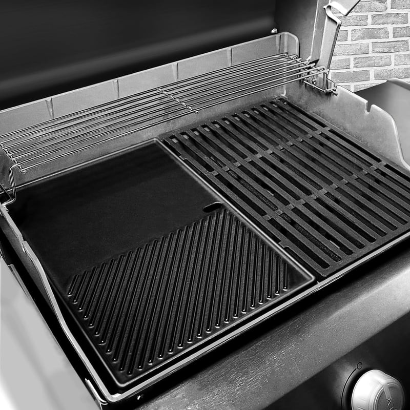 Denmay Öntöttvas Grillező Lap 44x30cm Weber Spirit E/S 310 320 330 Genesis Silver SmokeFire EX4 EX6 Kompatibilis