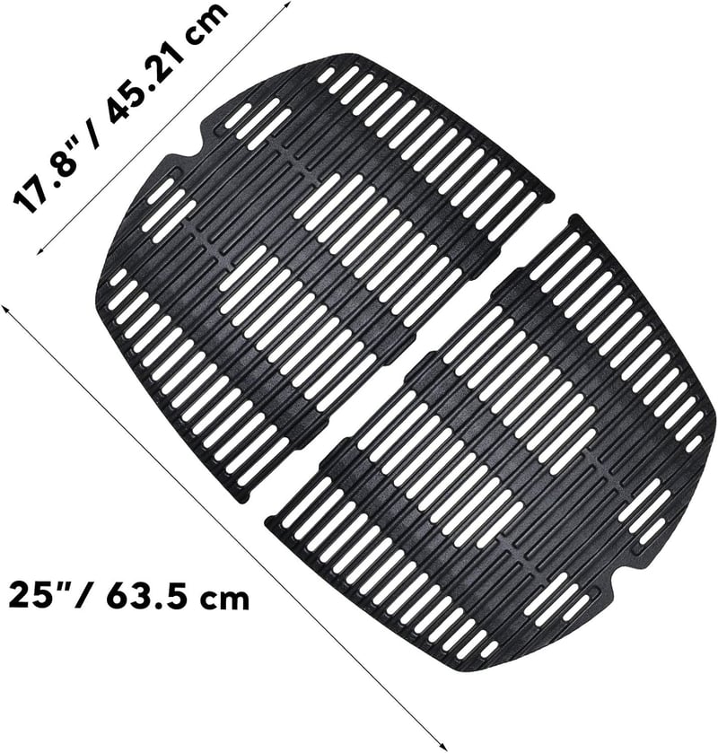 Denmay öntöttvas grillrács Weber Q300 Q320 Q3000 Q3200 gázgrillhez 2db