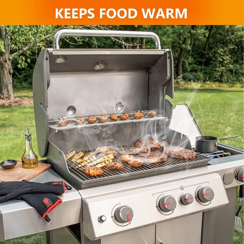 Denmay rozsdamentes melegítő rács Weber Genesis II E-310 E-315 E-320 E-330 E-335 gázgrillhez