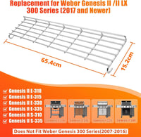 Denmay rozsdamentes melegítő rács Weber Genesis II E-310 E-315 E-320 E-330 E-335 gázgrillhez 2