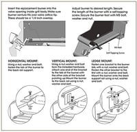 Denmay Univerzális Gázgrill Égőfej Készlet - 31-42 cm Rozsdamentes Acél Pótalkatrész Landmann, Tepro, Charbroil Grillekhez - 4 db 7