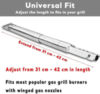 Denmay Univerzális Gázgrill Égőfej Készlet - 31-42 cm Rozsdamentes Acél Pótalkatrész Landmann, Tepro, Charbroil Grillekhez - 4 db 2