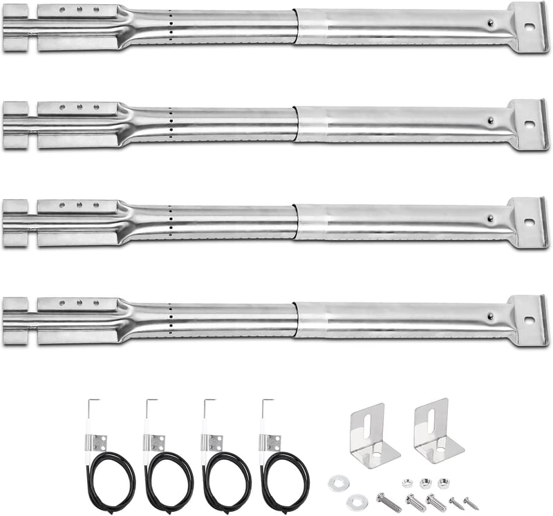 Denmay Univerzális Gázgrill Égőfej Készlet - 31-42 cm Rozsdamentes Acél Pótalkatrész Landmann, Tepro, Charbroil Grillekhez - 4 db