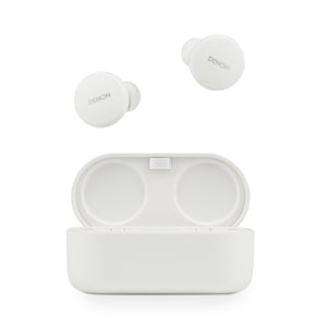 Denon PerL True Wireless slušalice, personalizirani zvuk, uklanjanje buke, vodootporne, ugrađeni mikrofon, dugotrajna baterija, bijele