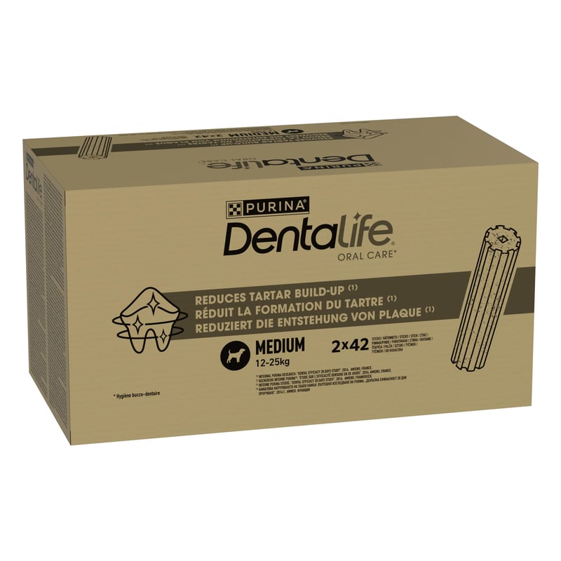 Dentalife štapići za njegu zubi za pse protiv zubnog kamenca, za pse srednje veličine, 84 komada (2 x 42 štapića)
