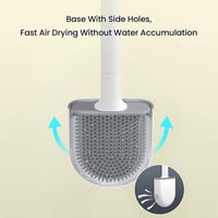 DENTSHIELD 2 db Szilikon WC Kefe Szivárgásmentes Tartóval, Gyorsan Száradó Fürdőszobai Toalett Tisztító Készlet, Könnyű Többszínű 6