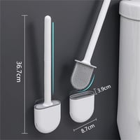 DENTSHIELD 2 db Szilikon WC Kefe Szivárgásmentes Tartóval, Gyorsan Száradó Fürdőszobai Toalett Tisztító Készlet, Könnyű Többszínű 3