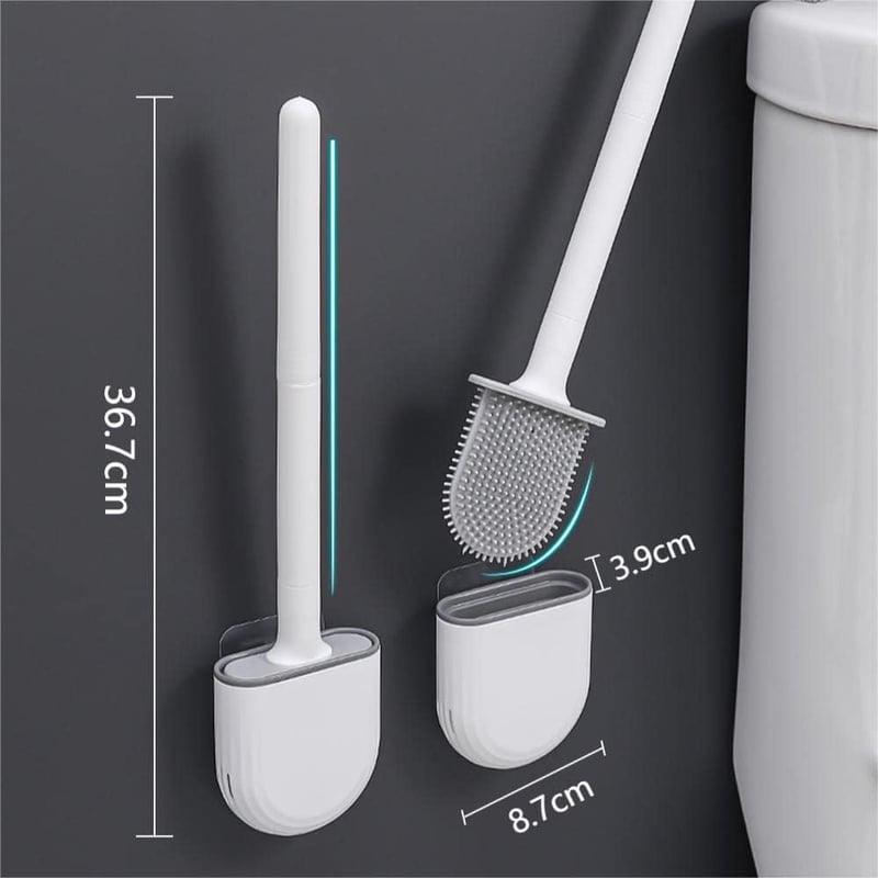 DENTSHIELD 2 db Szilikon WC Kefe Szivárgásmentes Tartóval, Gyorsan Száradó Fürdőszobai Toalett Tisztító Készlet, Könnyű Többszínű