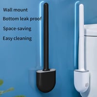 DENTSHIELD 2 db Szilikon WC Kefe Szivárgásmentes Tartóval, Gyorsan Száradó Fürdőszobai Toalett Tisztító Készlet, Könnyű Többszínű 7