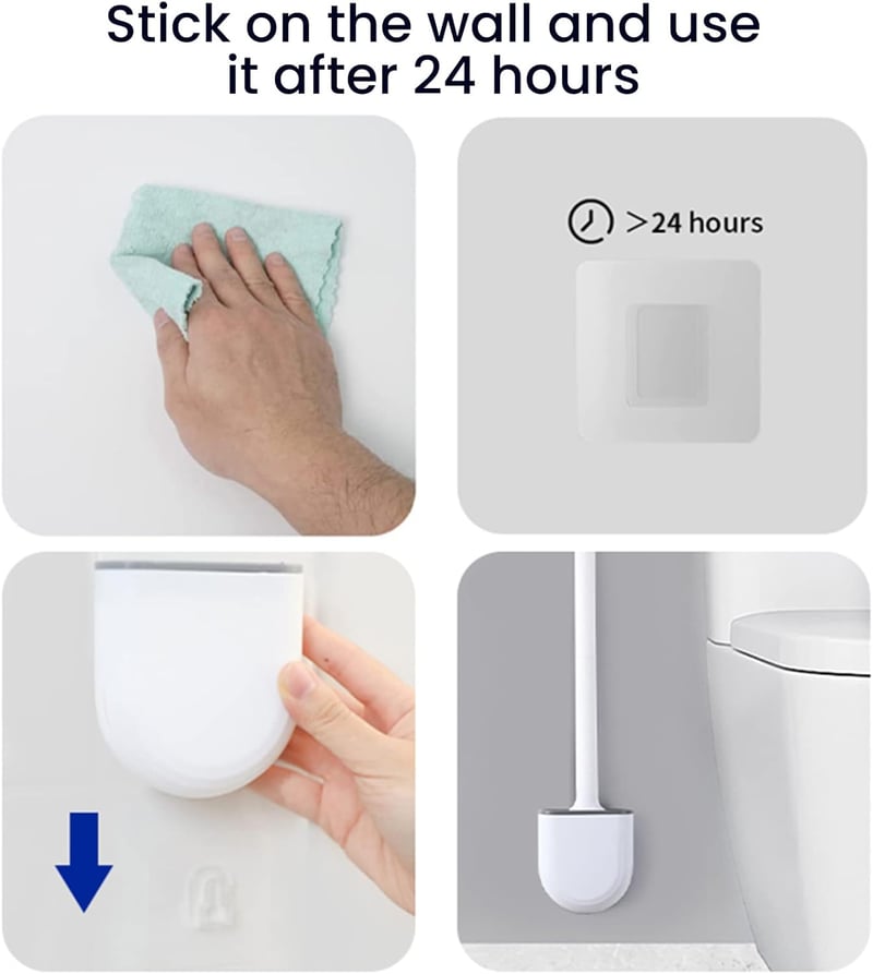 DENTSHIELD 2 db Szilikon WC Kefe Szivárgásmentes Tartóval, Gyorsan Száradó Fürdőszobai Toalett Tisztító Készlet, Könnyű Többszínű