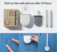 DENTSHIELD Fekete Szilikon WC Kefe Szivárgásmentes Tartóval - Gyorsan Száradó, Hordozható Fürdőszobai Kefe Hosszú Ergonomikus Fogantyúval 7