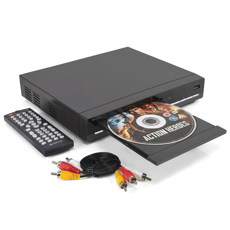 DVD player Denver DVH-7787 pentru televizor – HDMI, USB, 1080p, redare fără restricții de regiune, negru