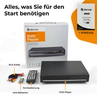 DVD player Denver DVH-7787 pentru televizor – HDMI, USB, 1080p, redare fără restricții de regiune, negru 8