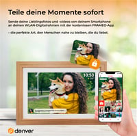 Digitálny fotorámik Denver FRAMEO 10,1", WiFi, dotykový displej, 16 GB – svetlé drevo 3