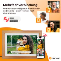 Digitálny fotorámik Denver FRAMEO 10,1", WiFi, dotykový displej, 16 GB – svetlé drevo 6
