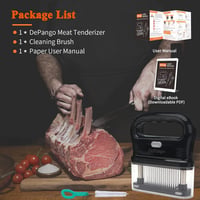 Frăgezitor de carne DePango cu 48 de lame din oțel inoxidabil - dimensiune mare 7
