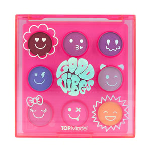 Depesche TOPModel Night Light 12879 Paleta očných tieňov s 9 farbami, v neónovo ružovej holografickej škatuľke