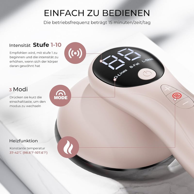 Depsoul Cellulit Masszírozó 4 Fejjel - Kézi Elektromos Masszázsgép Has, Derék, Kar, Láb és Fenék Kezelésére