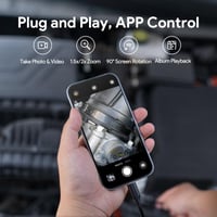 Cameră endoscop DEPSTECH 2K cu lumină, cameră de inspecție cu obiectiv dual 2560P QHD, cablu de 5M, compatibilă cu iPhone și Android, pentru HVAC, instalații sanitare și utilizare auto 3