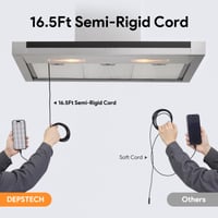Cameră endoscop DEPSTECH 2K cu lumină, cameră de inspecție cu obiectiv dual 2560P QHD, cablu de 5M, compatibilă cu iPhone și Android, pentru HVAC, instalații sanitare și utilizare auto 6