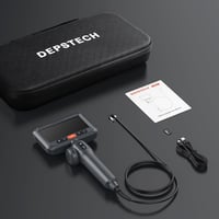 DEPSTECH 6 mm Forgatható Endoszkóp Kamera 210° Mozgatható Fejjel, 1080P Felbontás, 4,5" IPS Kijelző, Vízálló Csőkamera Autószereléshez, 1,5  9