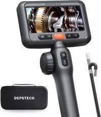 DEPSTECH 6 mm Forgatható Endoszkóp Kamera 210° Mozgatható Fejjel, 1080P Felbontás, 4,5" IPS Kijelző, Vízálló Csőkamera Autószereléshez, 1,5  1