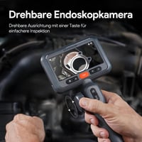 DEPSTECH 6 mm Forgatható Endoszkóp Kamera 210° Mozgatható Fejjel, 1080P Felbontás, 4,5" IPS Kijelző, Vízálló Csőkamera Autószereléshez, 1,5  6