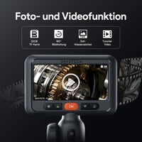 DEPSTECH 6 mm Forgatható Endoszkóp Kamera 210° Mozgatható Fejjel, 1080P Felbontás, 4,5" IPS Kijelző, Vízálló Csőkamera Autószereléshez, 1,5  7