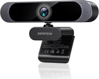 DEPSTECH DW50 4K Webkamera Sony Szenzorral, Dupla Zajszűrő Mikrofonnal, Távirányítóval, Autofókusszal és Adatvédelmi Fedéllel - Laptop/Zoom/ 1