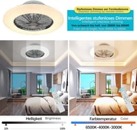 Depuley LED Mennyezeti Ventilátor Távirányítóval, Dimmelhető, Időzítő és Hőmérséklet Szabályozás 2