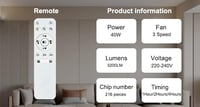 Depuley LED Mennyezeti Ventilátor Távirányítóval, Dimmelhető, Időzítő és Hőmérséklet Szabályozás 8