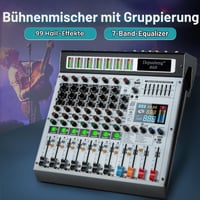 Profesionálny DJ mixážny pult Depusheng AG8, 8-kanálový, 99 DSP efektov, MP3, USB, Bluetooth, 48V fantómové napájanie, 2 AUX vstupy, pre karaoke a nahrávanie 3