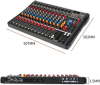 Depusheng DA12 DJ Keverőpult 12 Csatornás - Bluetooth, USB, XLR Mikrofon Bemenet, 48V Phantom, PC/MAC Kompatibilis, Fém Ház, RCA Be/Kimenet 6