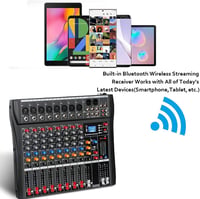 Depusheng DA8 8 csatornás stereo keverőpult Bluetooth USB felvétel phantom power 7
