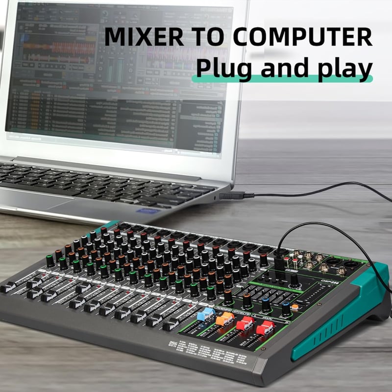 Depusheng PA12 12 csatornás DJ keverő 256 DSP effekt Bluetooth USB 48V fantom tápellátás