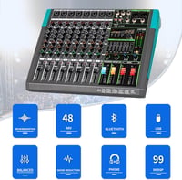 Depusheng PA8 8 csatornás DJ keverő 256 DSP effekt Bluetooth USB 48V phantom 2